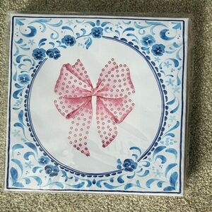 Pink and Blue Bow Wall Art